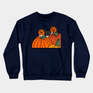 Halloween Horror Pumpkin Head Cats Crewneck Sweatshirt